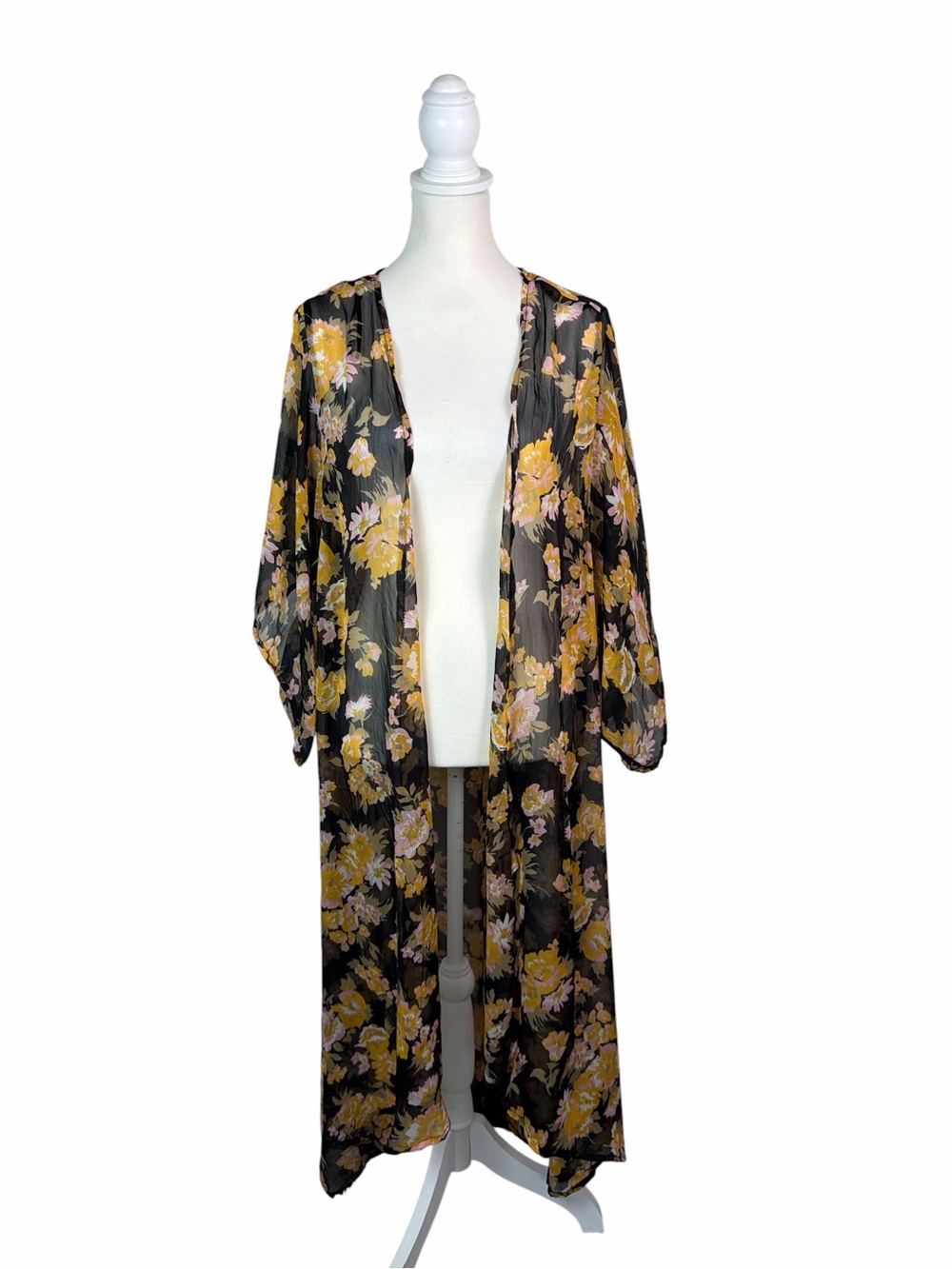 Band of Gypsies Floral Kimono Duster Boho Festival Bohemian Hippie Cover Up